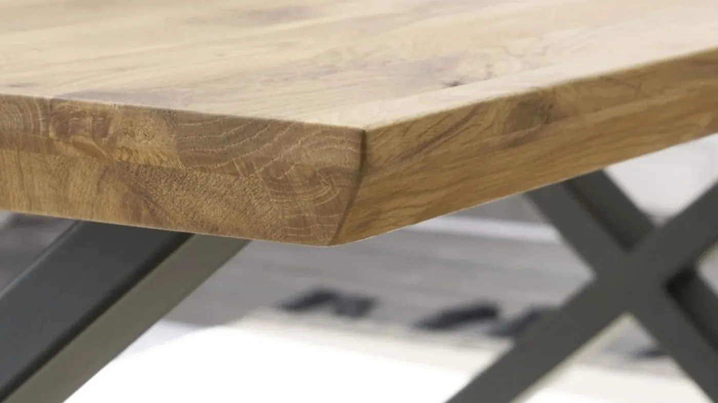 Couchtisch Asola | X-Fuß | Eiche / schwarz | 70x45x70