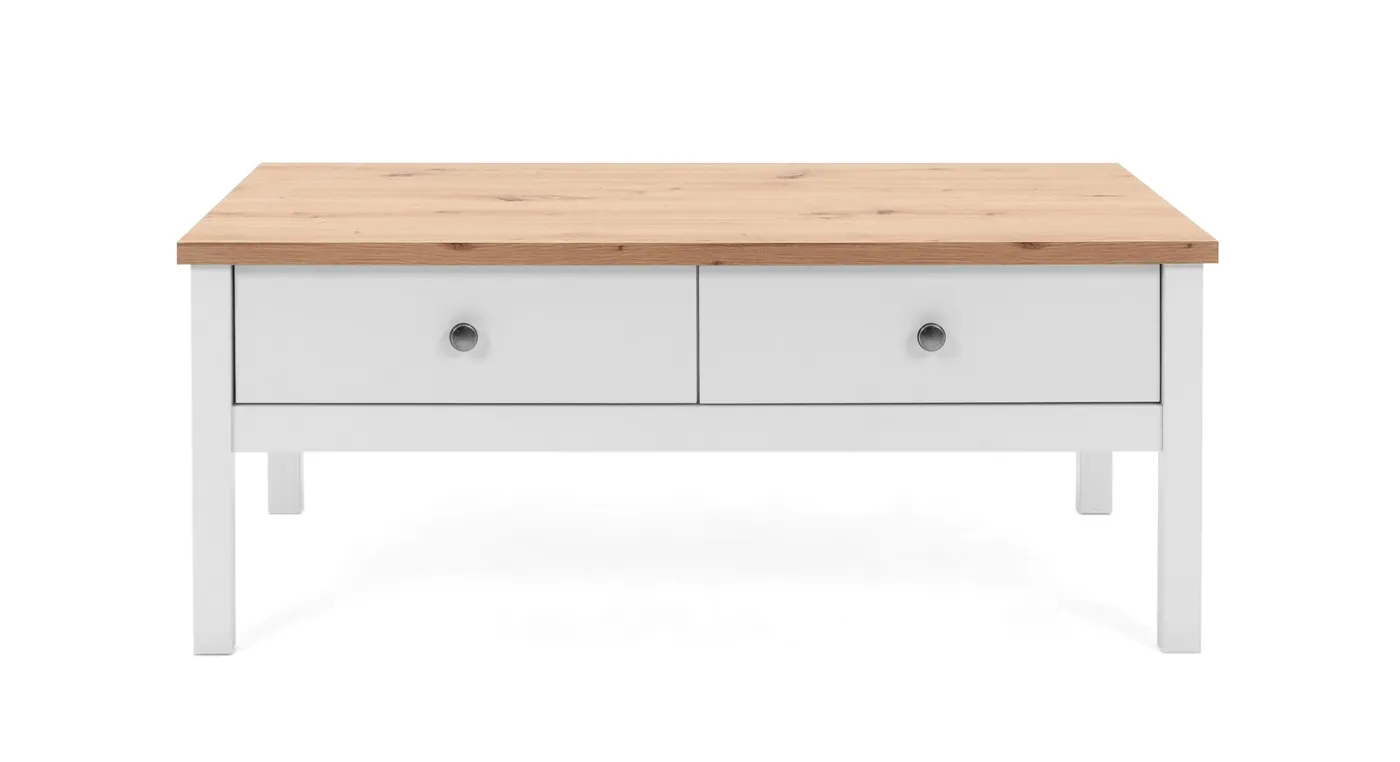 Couchtisch Bergen | Landhausstil | weiß / Artisan Oak