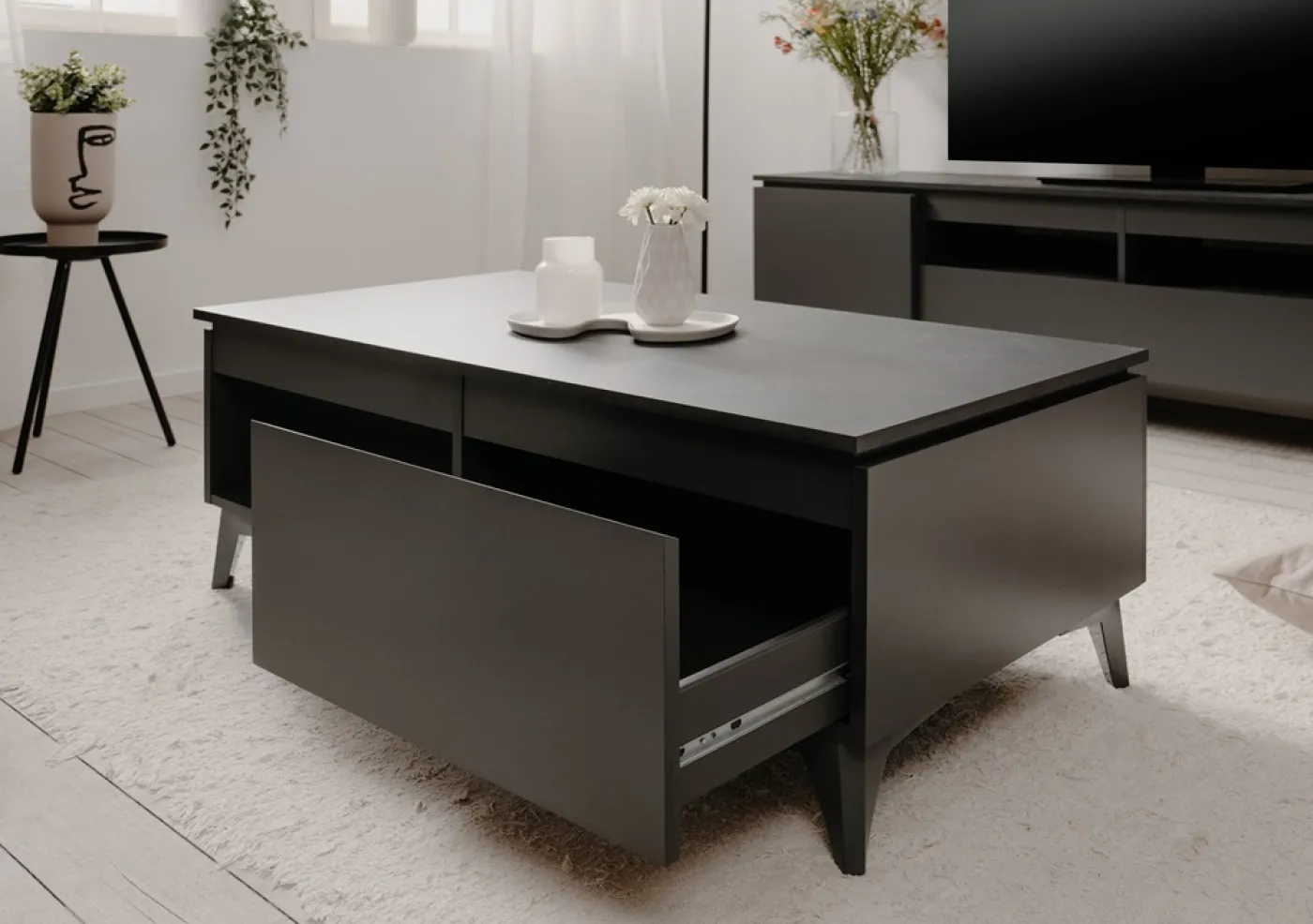 Couchtisch Bertrix | Schiefer dunkel / Anthrazit