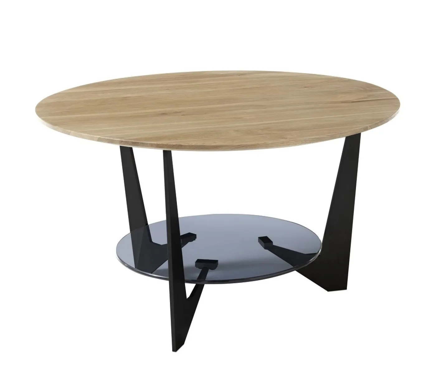 Couchtisch Cadiz rund | Ø70 | Eiche massiv / grau