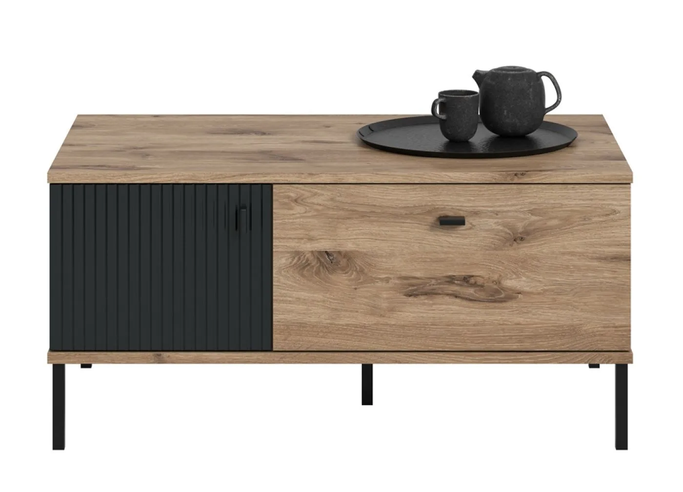 Couchtisch Chess | Nox Oak / schwarz