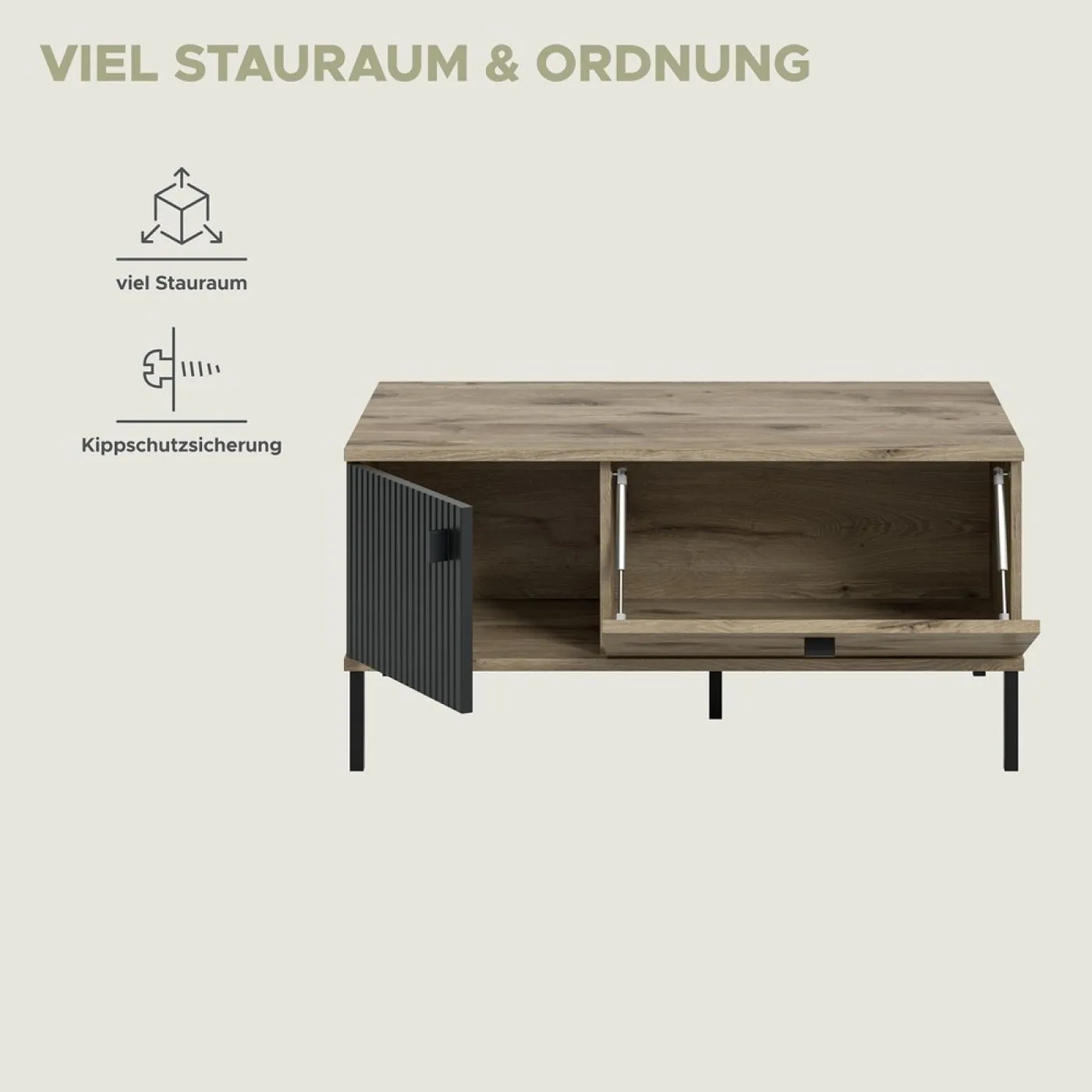 Couchtisch Chess | Nox Oak / schwarz