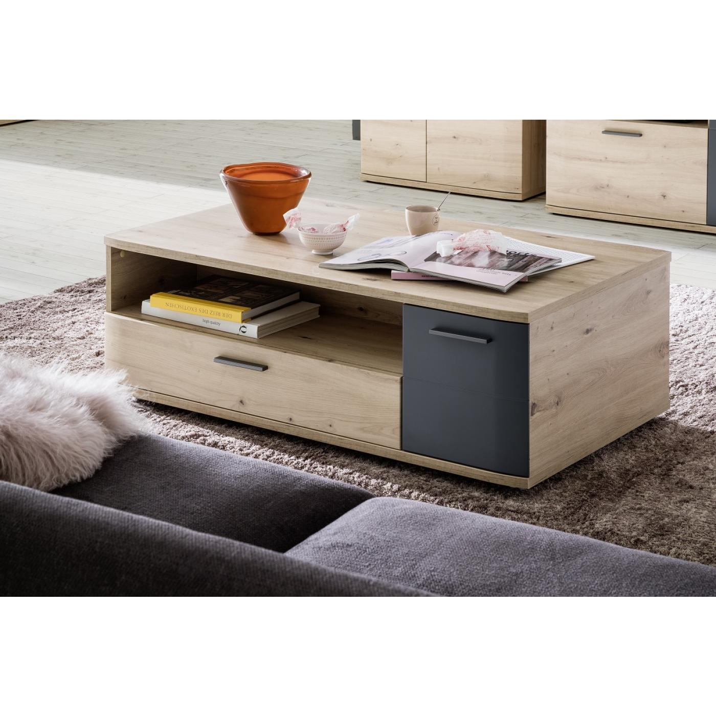 Couchtisch Cortona | Wohnzimmertisch | Balkeneiche / anthrazit