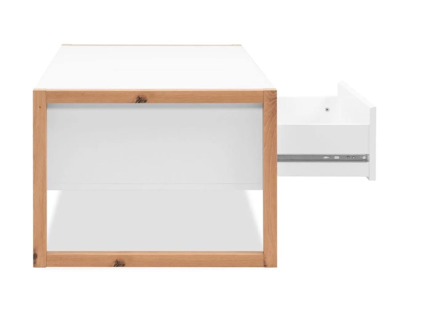 Couchtisch Denver | mit Unterboden | Artisan Eiche / weiß