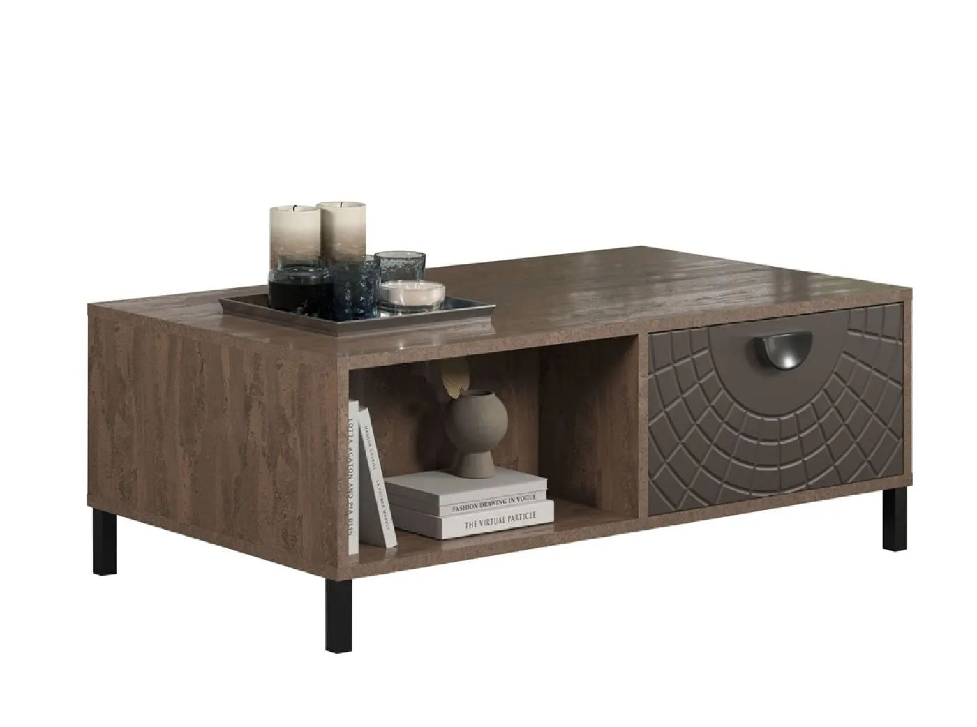 Couchtisch Fusion | Wohnzimmertisch | Rostoptik Rusty Flow / Perlbronze