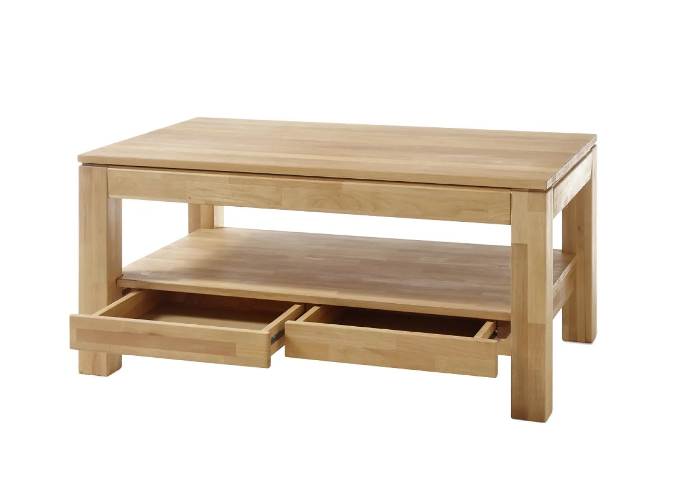 Couchtisch Gordon | Kernbuche massiv | mit Schubkästen | 115X70 | natur