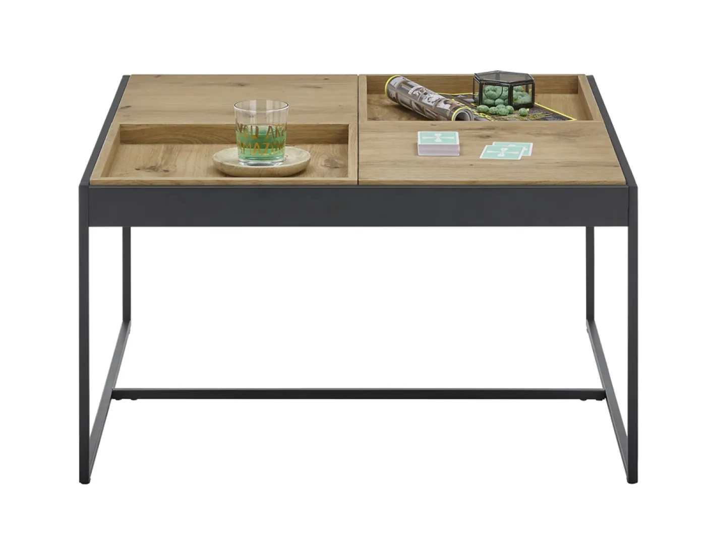 Couchtisch Larkana | 83x45 | Eiche / schwarz