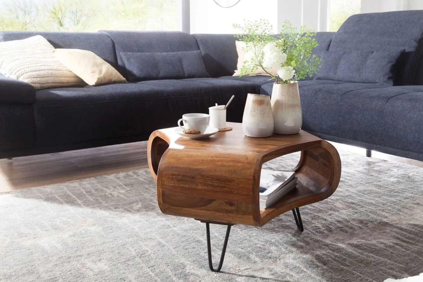 Couchtisch Malaya | 55x55 | Sheesham Holz massiv | braun