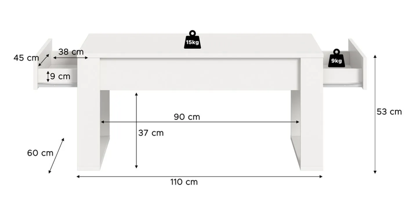 Couchtisch Malmö | weiß | 110x60
