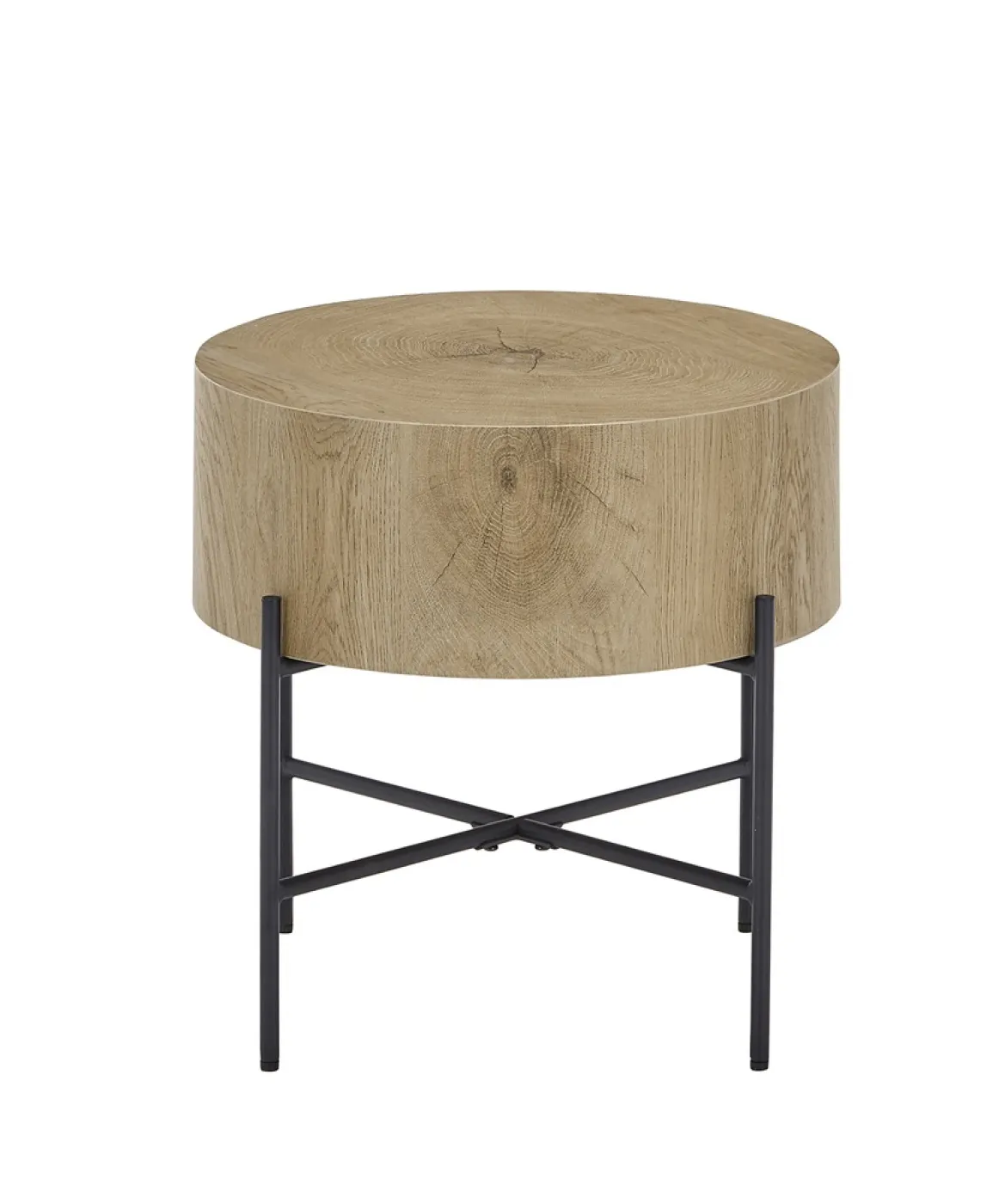 Couchtisch Manacor | rund | eichefarben / schwarz | 45x45x45