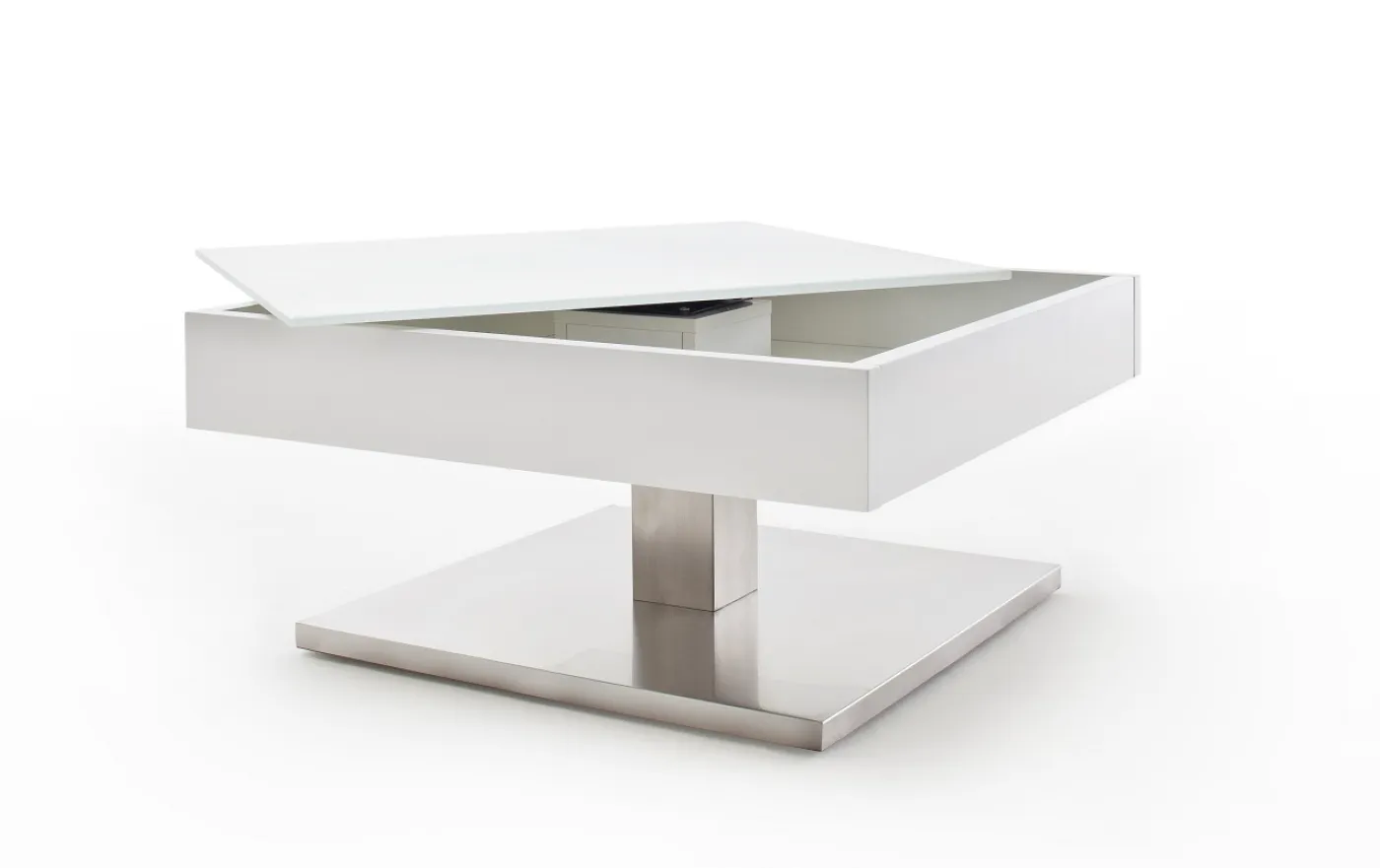 Couchtisch Mariko | Glas / MDF | 75x75 | weiß