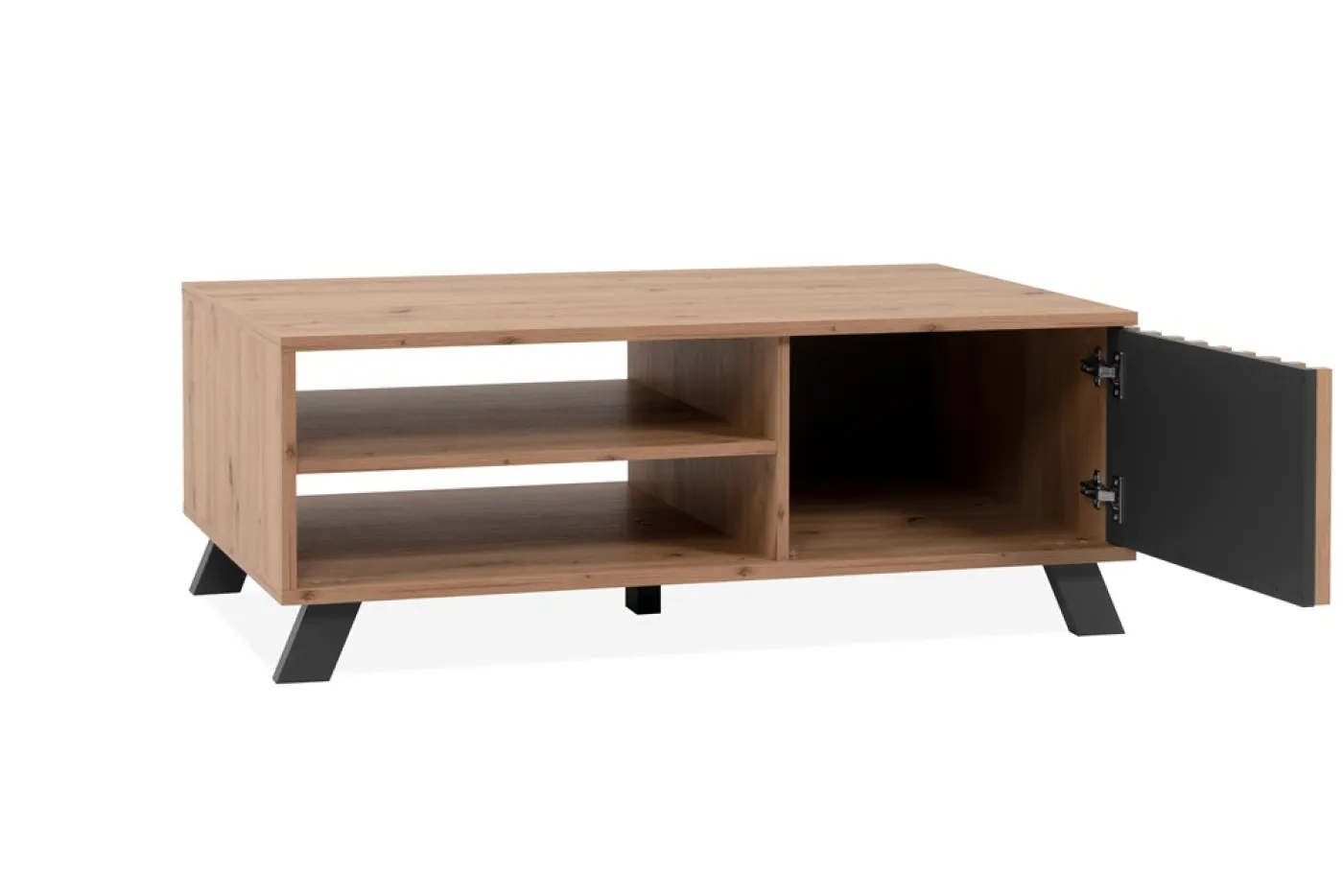 Couchtisch Medan | mit 3D-Lamellen | Artisan Eiche / anthrazit