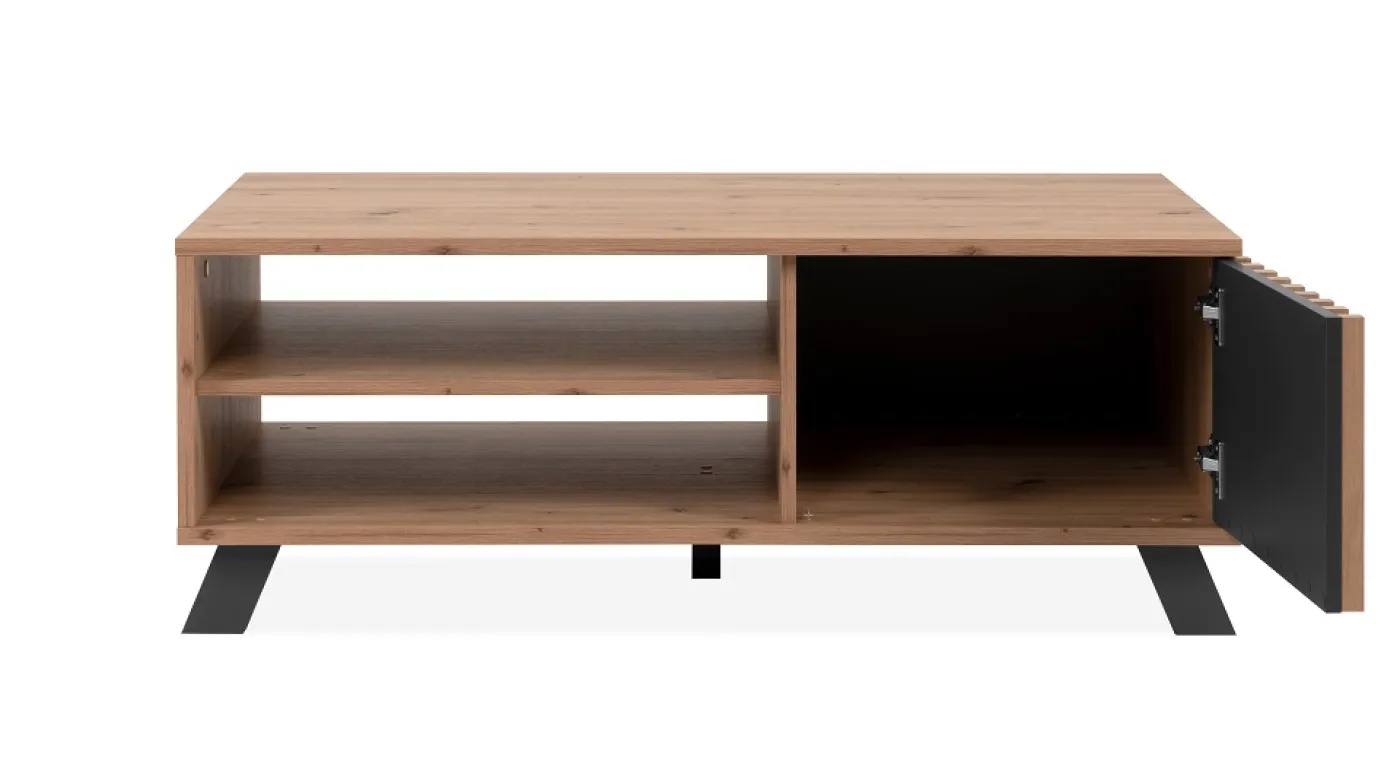 Couchtisch Medan | mit 3D-Lamellen | Artisan Eiche / anthrazit