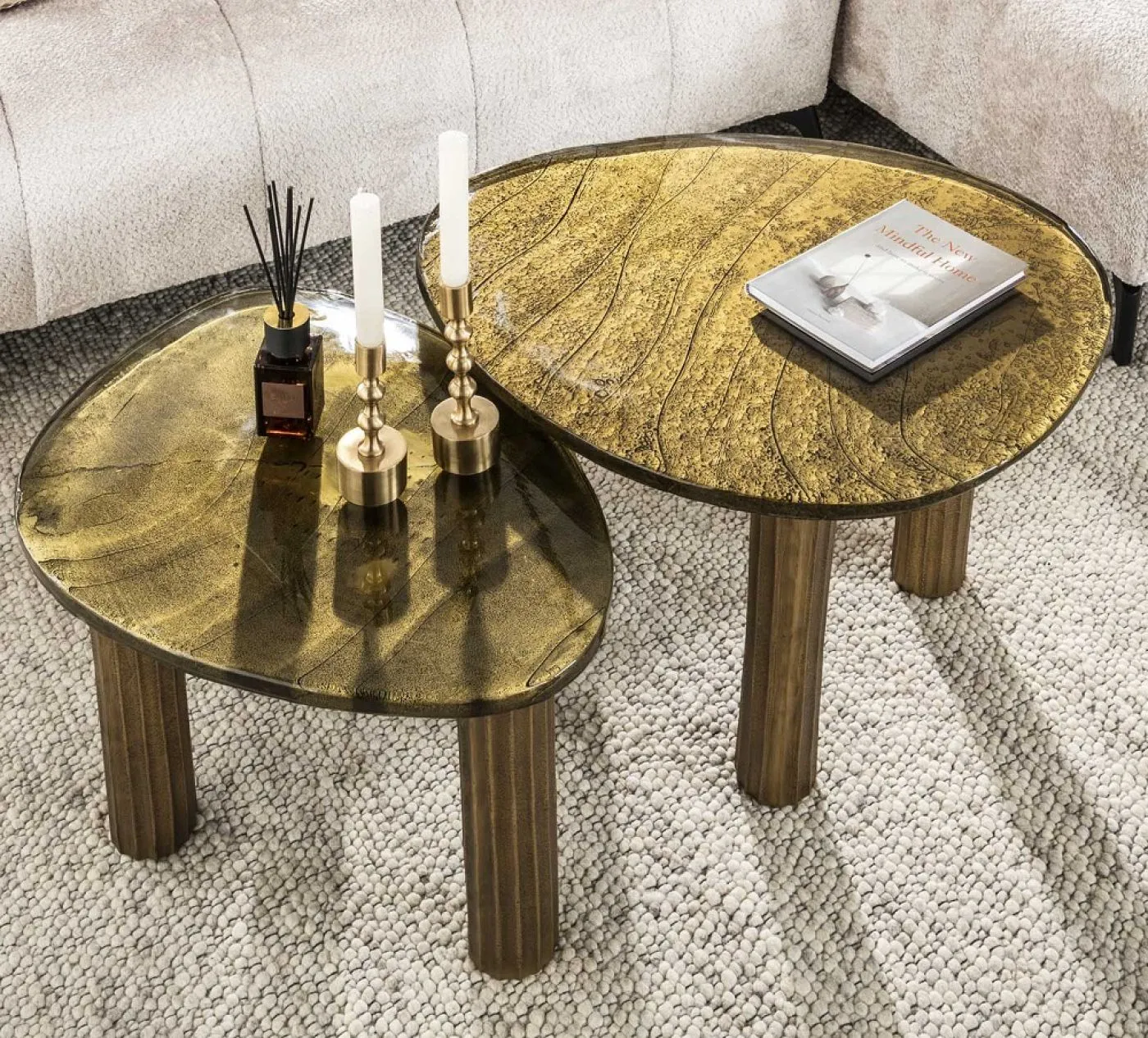 Couchtisch Mira 2 | Glas | Antikgold