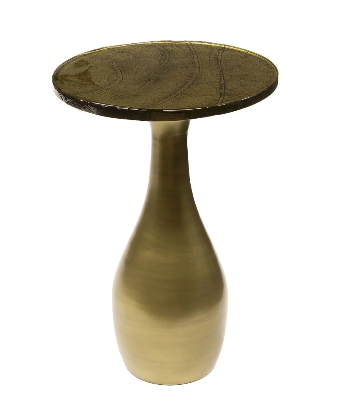 Couchtisch Mira 2 | tropfenförmig | Glas | Antikgold