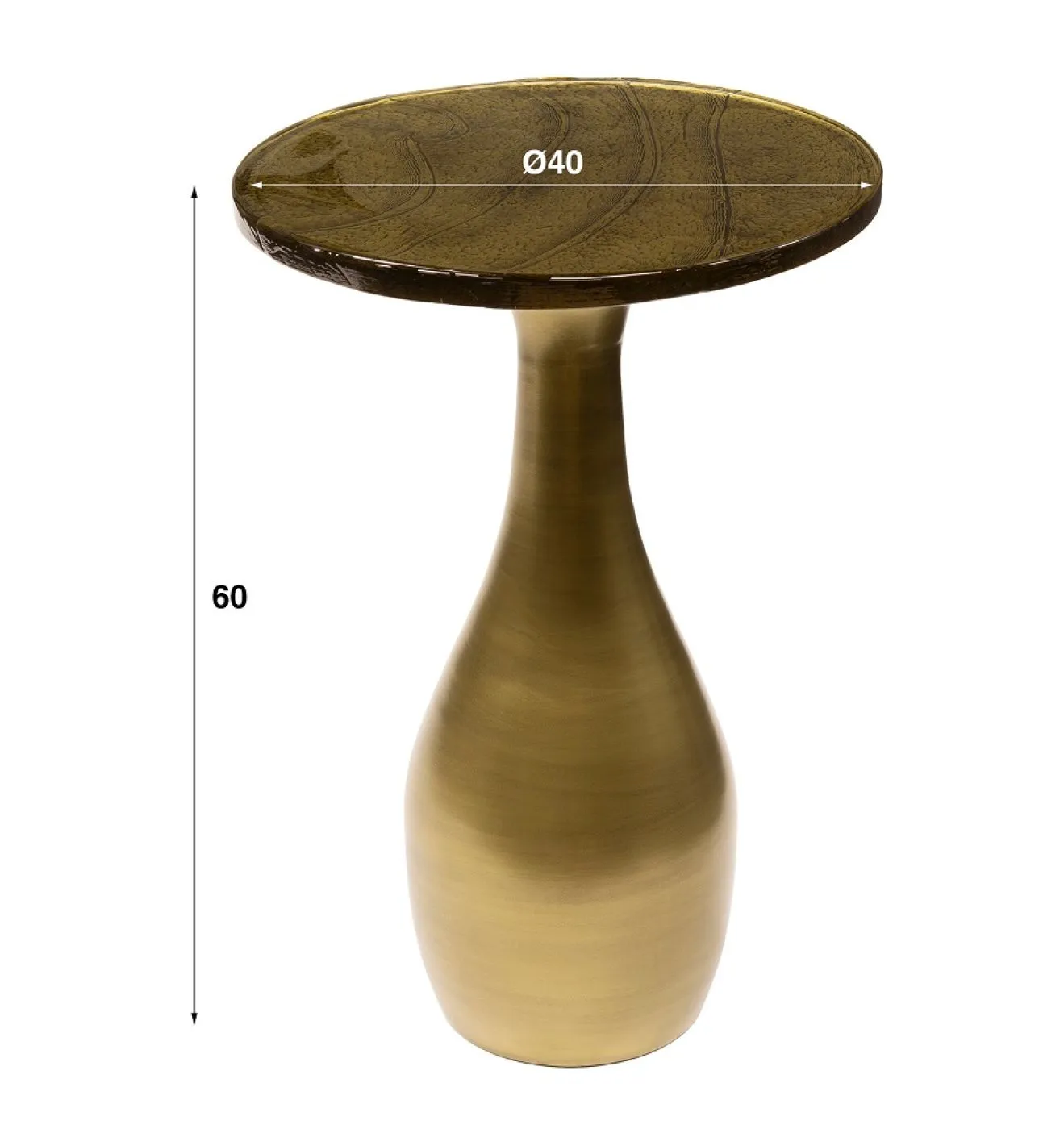 Couchtisch Mira 2 | tropfenförmig | Glas | Antikgold