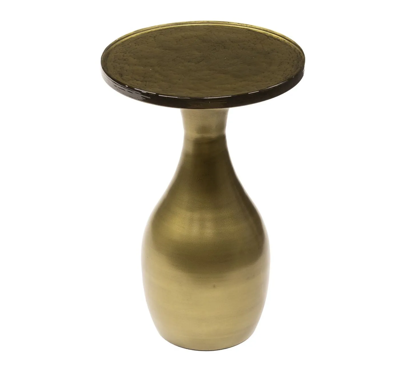 Couchtisch Mira | tropfenförmig | Glas | Antikgold