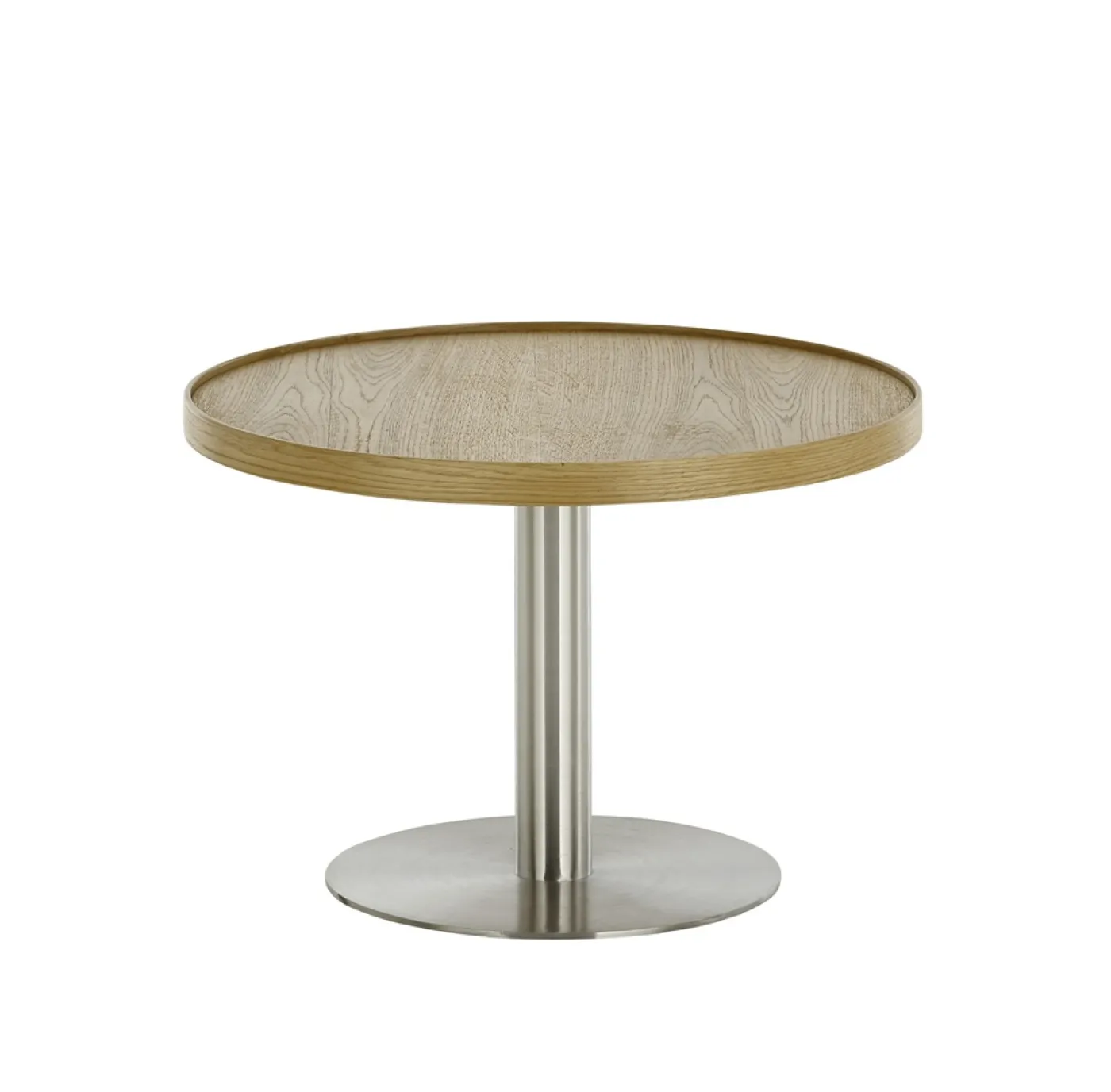 Couchtisch Monteverde | rund | Ø60 | Eiche / Edelstahl | 60 x 40 cm