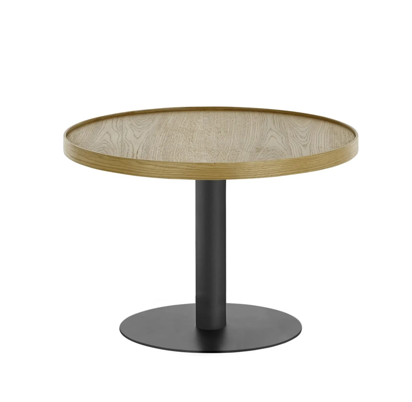 Couchtisch Monteverde | rund Ø80 | Eiche / schwarz | 80 x 40 cm