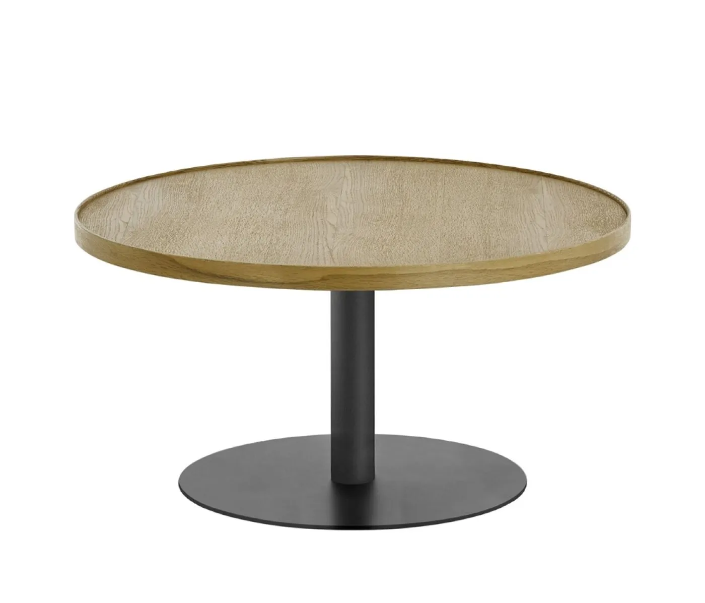 Couchtisch Monteverde | rund Ø80 | Eiche / schwarz | 80 x 40 cm