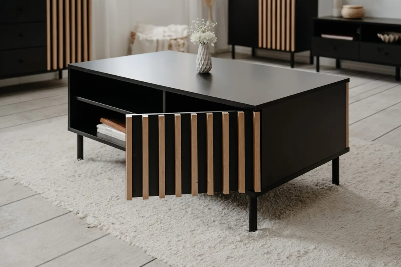 Couchtisch Monza | Artisan Oak / schwarz