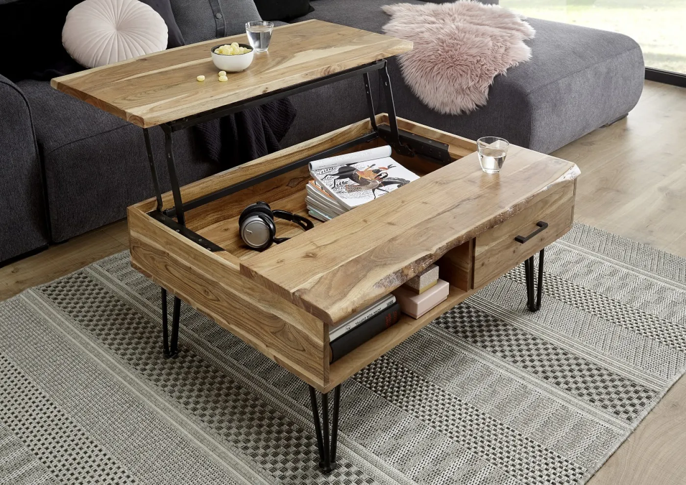 Couchtisch Mustique | Akazie massiv | 110x72 | natur