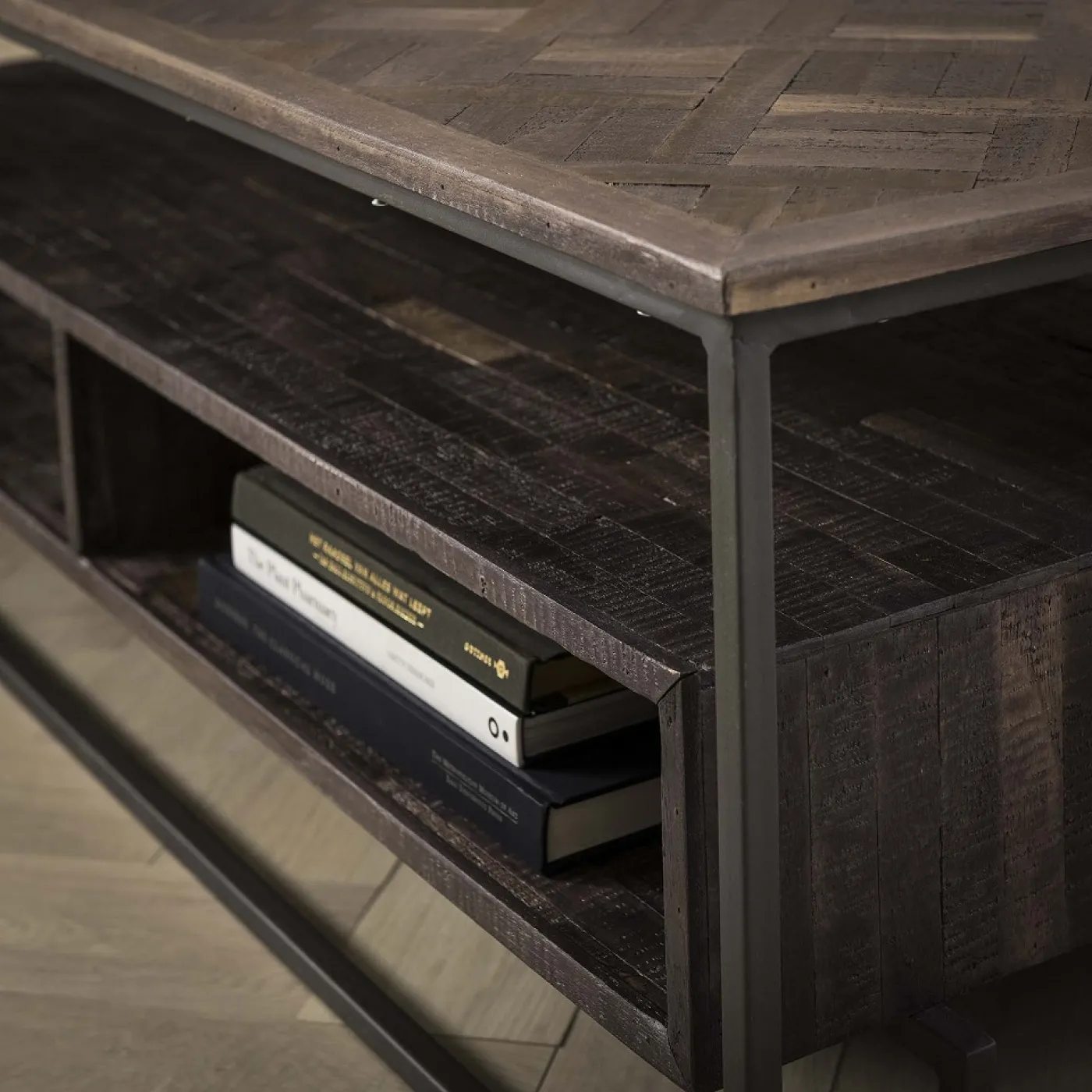 Couchtisch Nagisa | Teakholz massiv | 120x60 | braun / schwarz