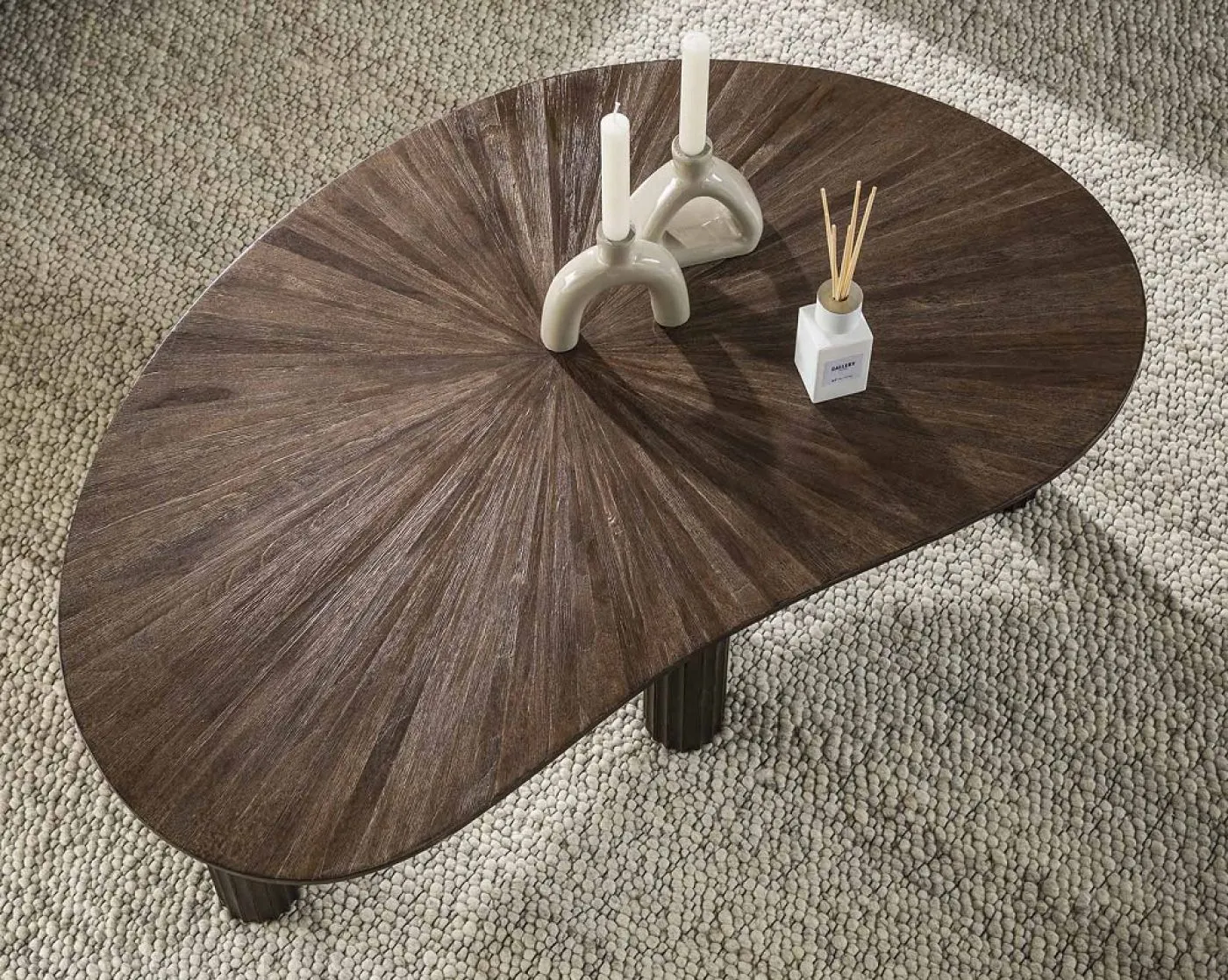 Couchtisch Naru | nierenformig | Teakholz massiv | Espresso