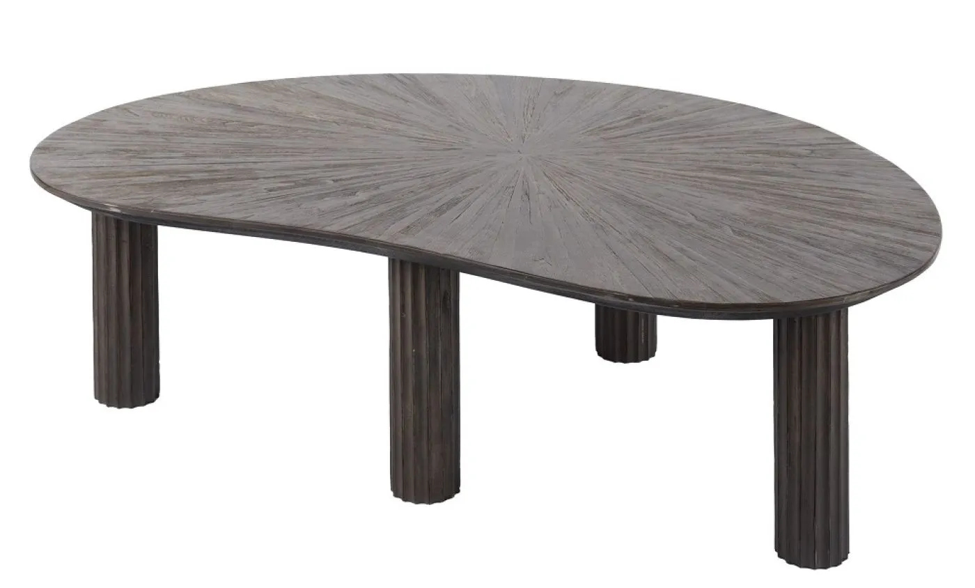 Couchtisch Naru | nierenformig | Teakholz massiv | Espresso