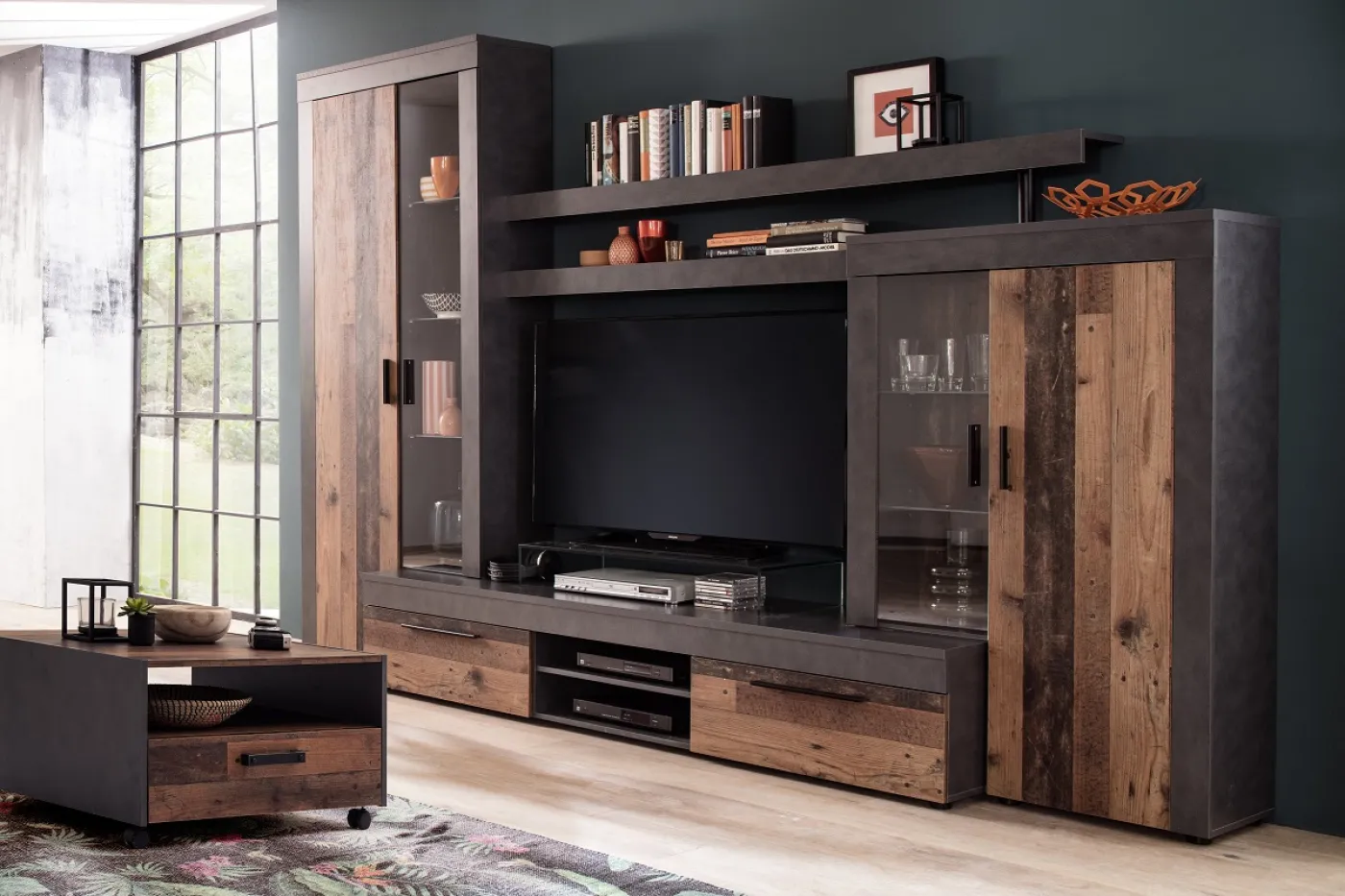 Couchtisch | Old Used Wood / Matera grau | Beistelltisch | Indy | Mango