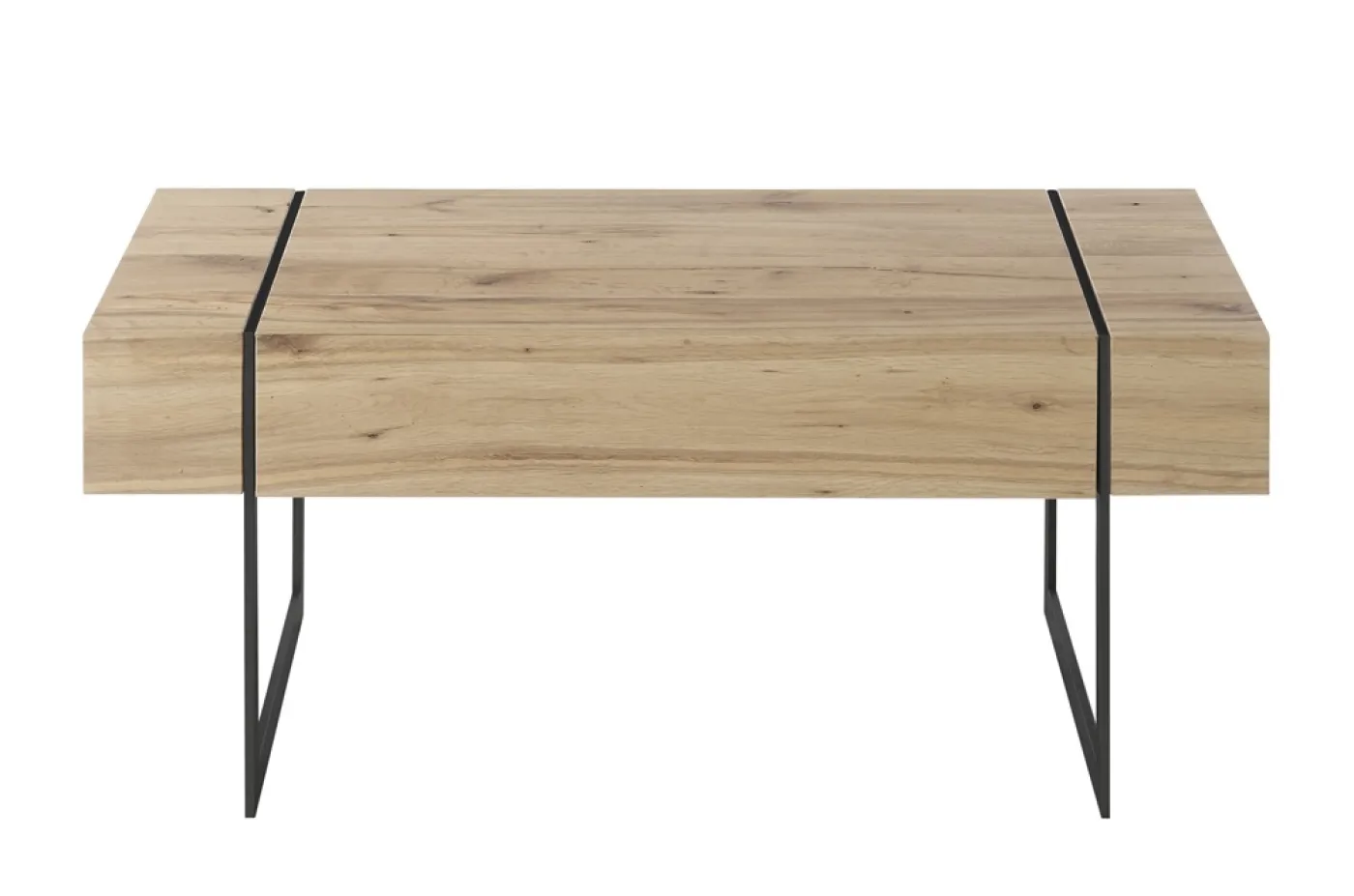 Couchtisch Paphos | Asteiche | mit Schubkasten | 110x70 | Eichefarben / schwarz
