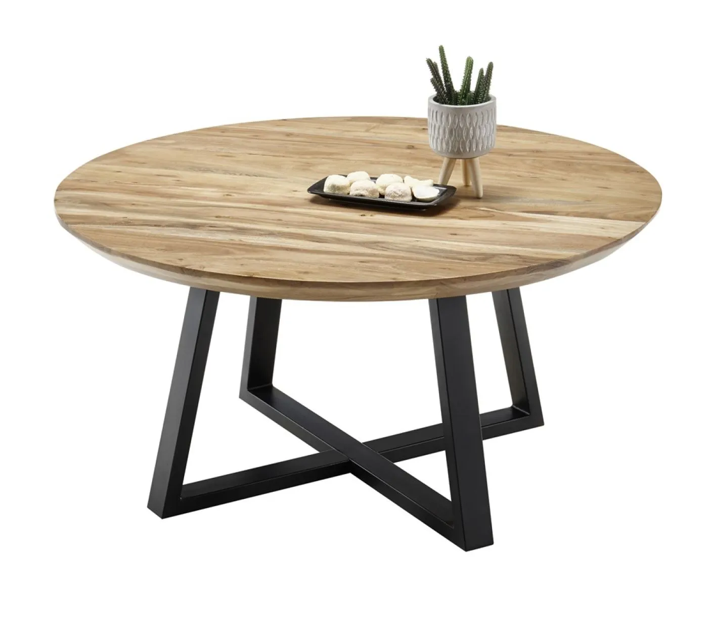 Couchtisch Safaga | rund | Akazie massiv | schwarz