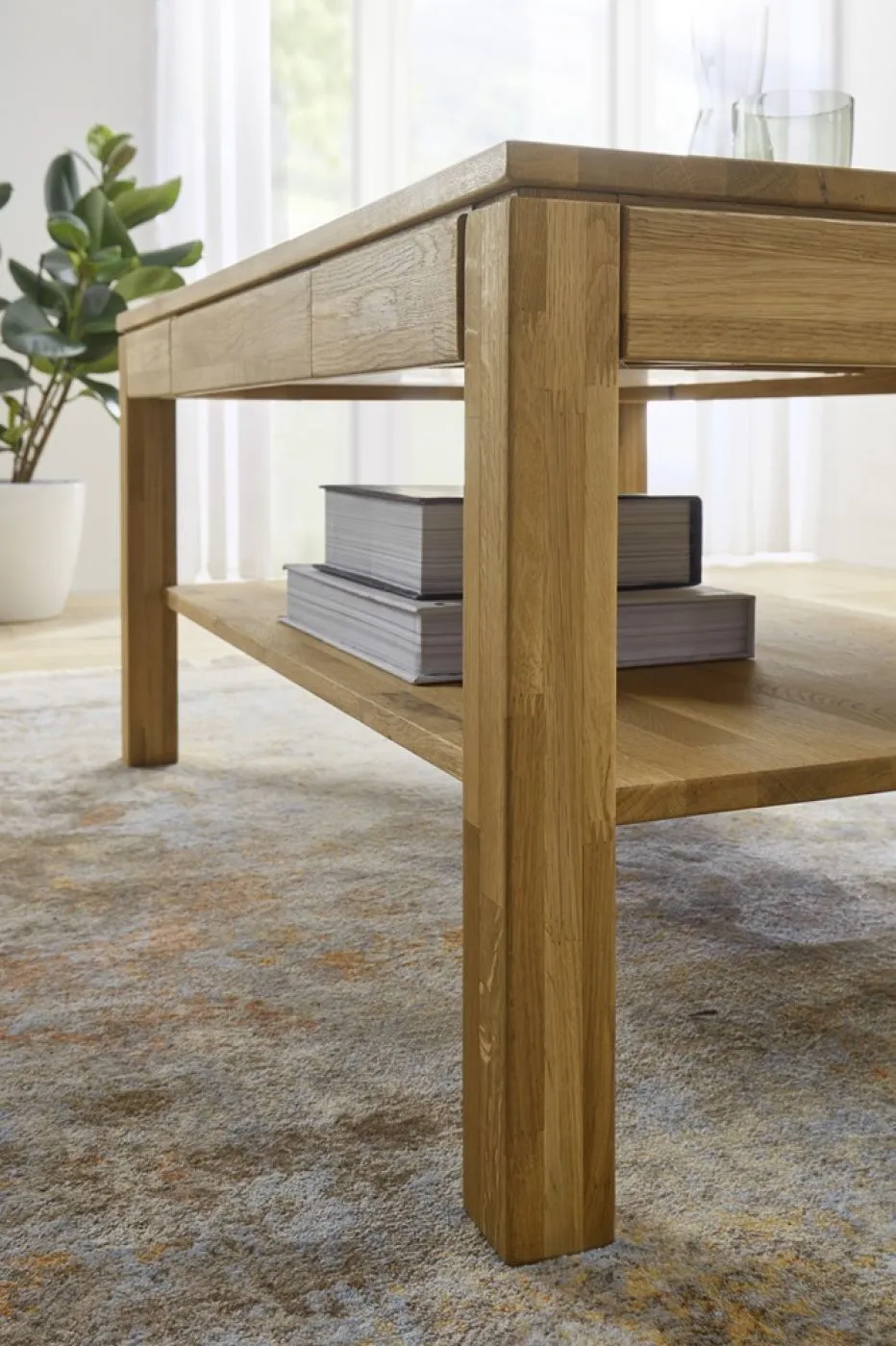 Couchtisch Salem | Eiche massiv | mit Schubkasten | 115X70