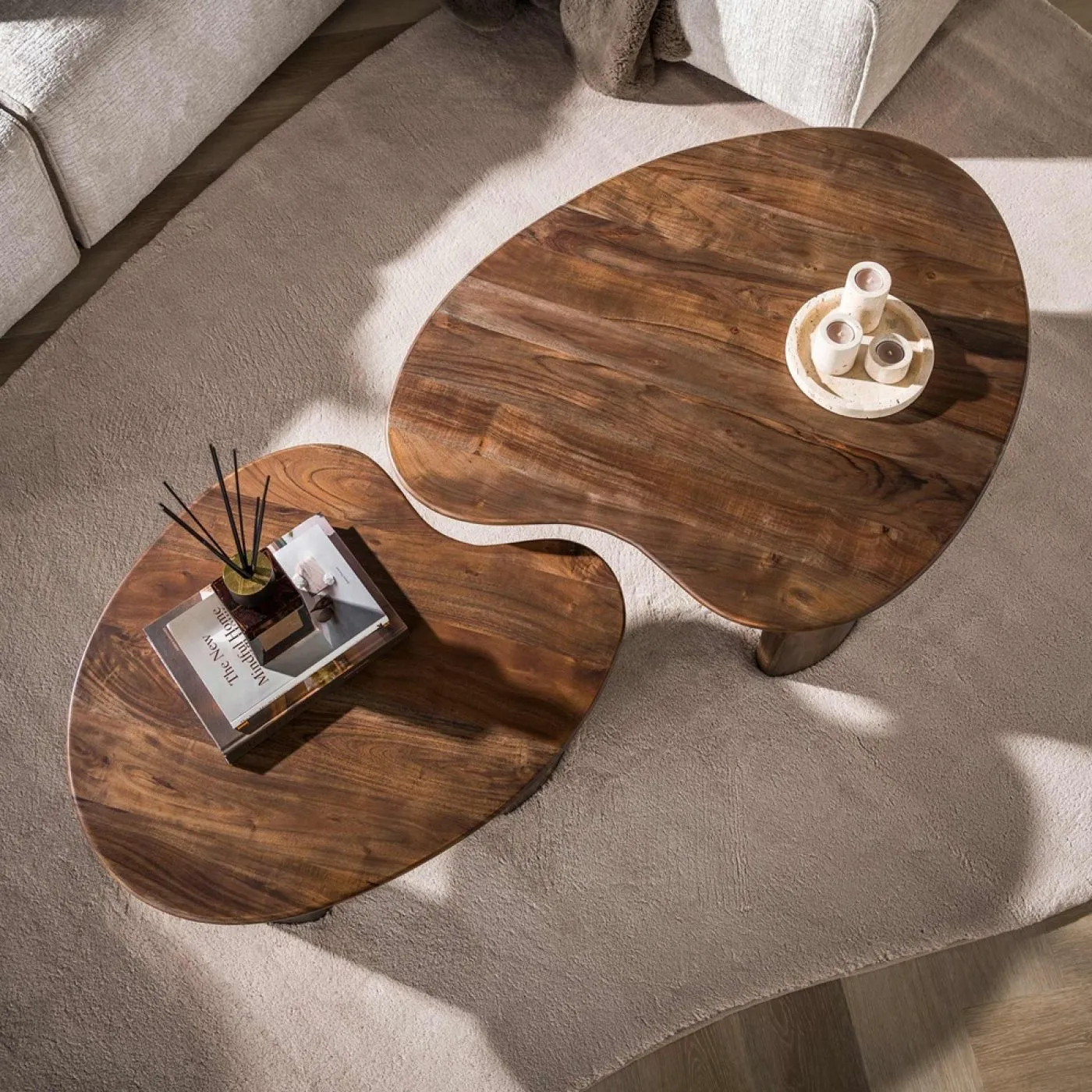 Couchtisch Set Arbor | 2-teilig | Akazie massiv | braun