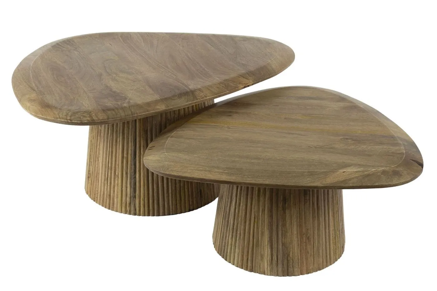 Couchtisch Set Board | 2-teilig | Mangoholz massiv | sandfarbe