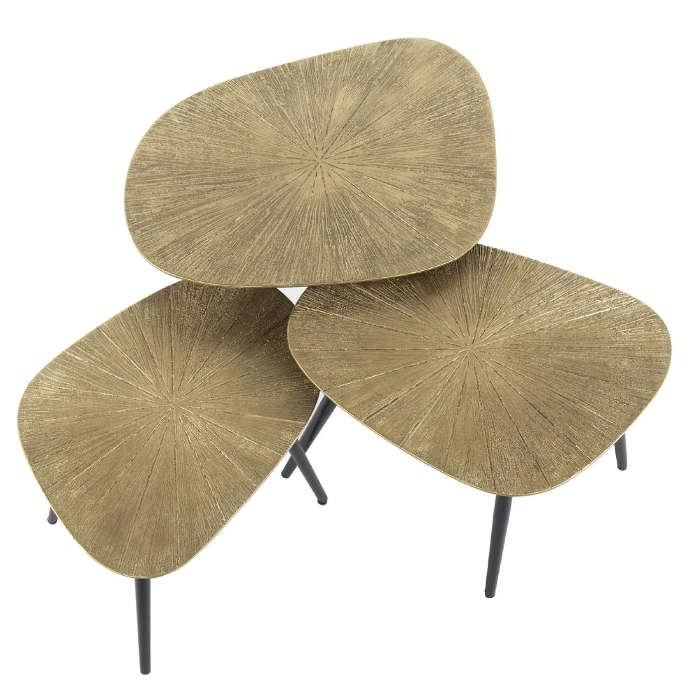 Couchtisch Set Coins | 3-teilig | viereckig | Metall | Bronze Ray