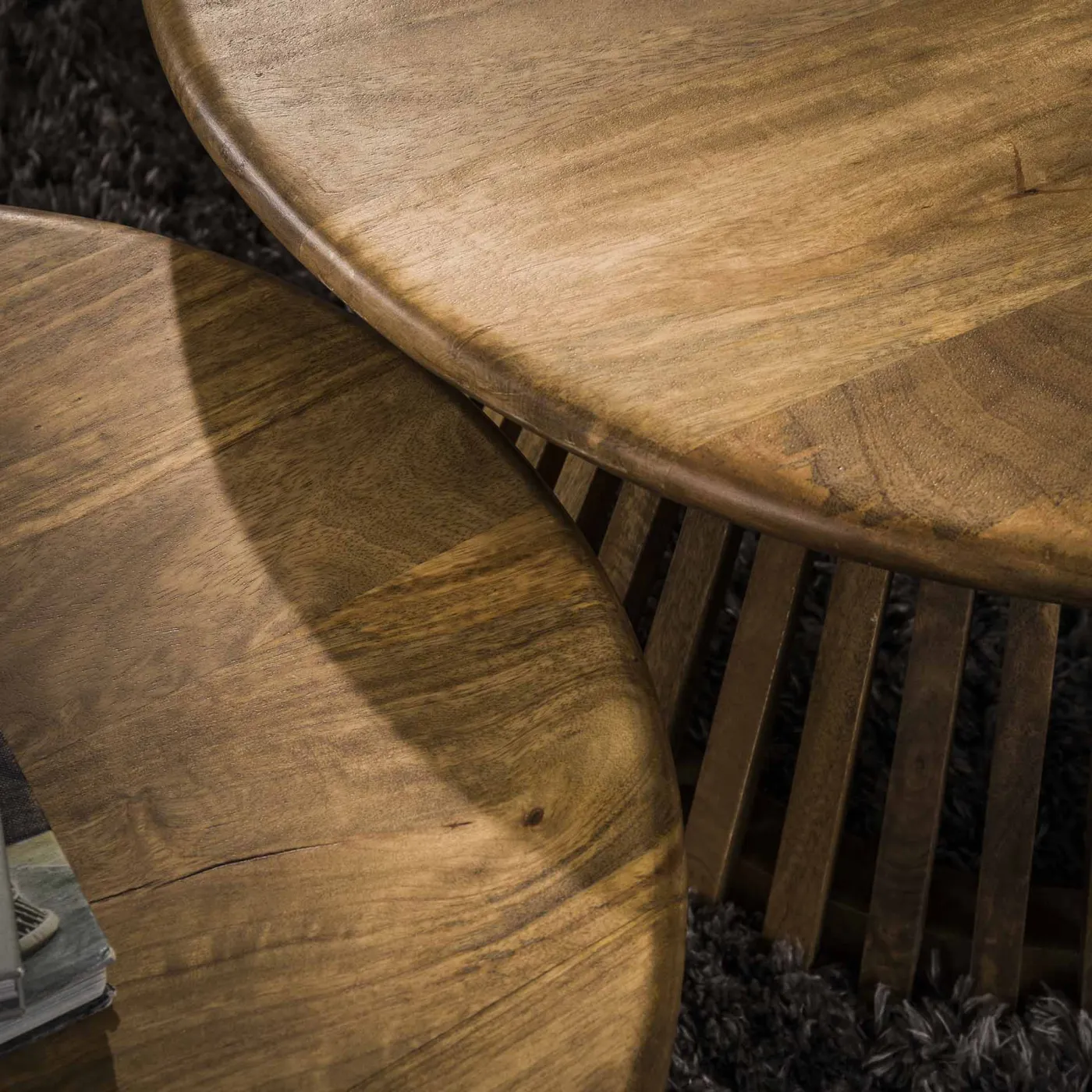 Couchtisch Set Dwina 2-teilig | Ø60 / Ø80 | Mangoholz