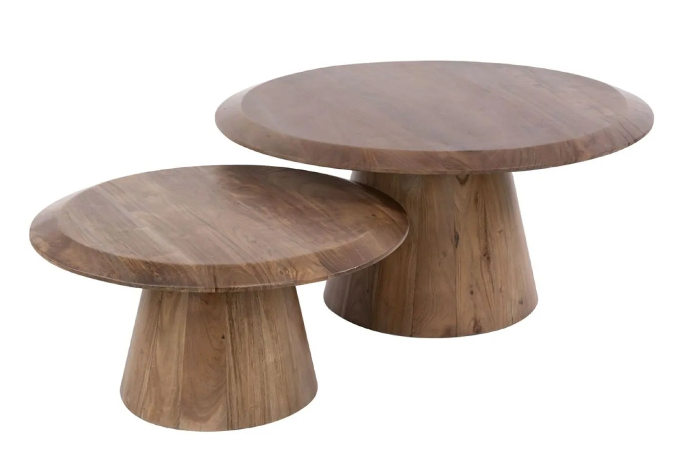 Couchtisch Set Freji | 2-teilig | rund | Akazie massiv | Braun