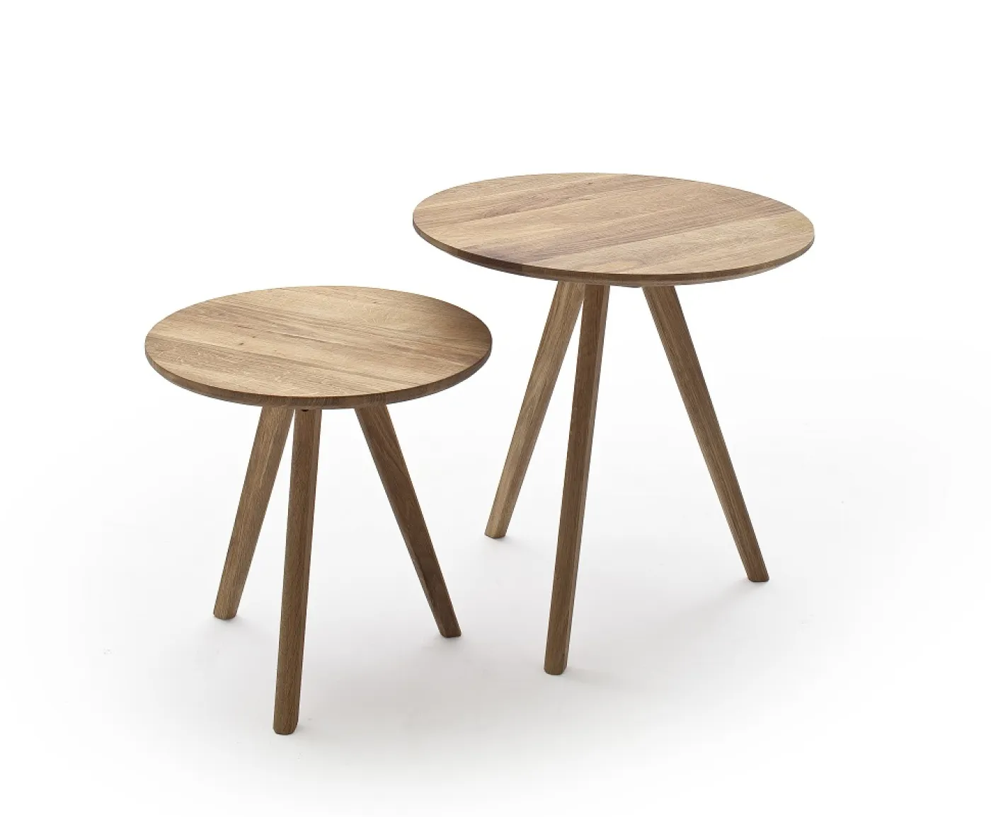 Couchtisch Set Genny 2-teilig | Asteiche massiv | Ø50/Ø45 | Eichefarben