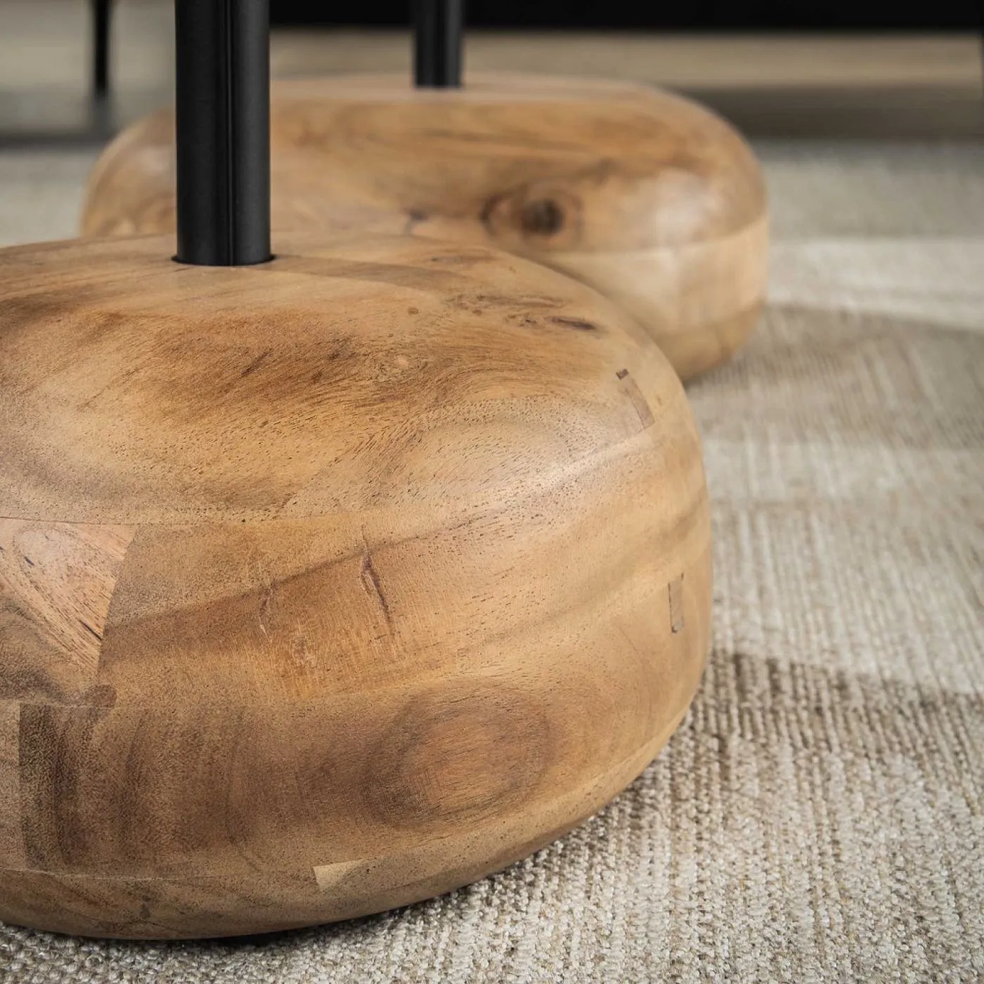 Couchtisch Set Holo | dreieckig | 2-teilig | Akazie massiv