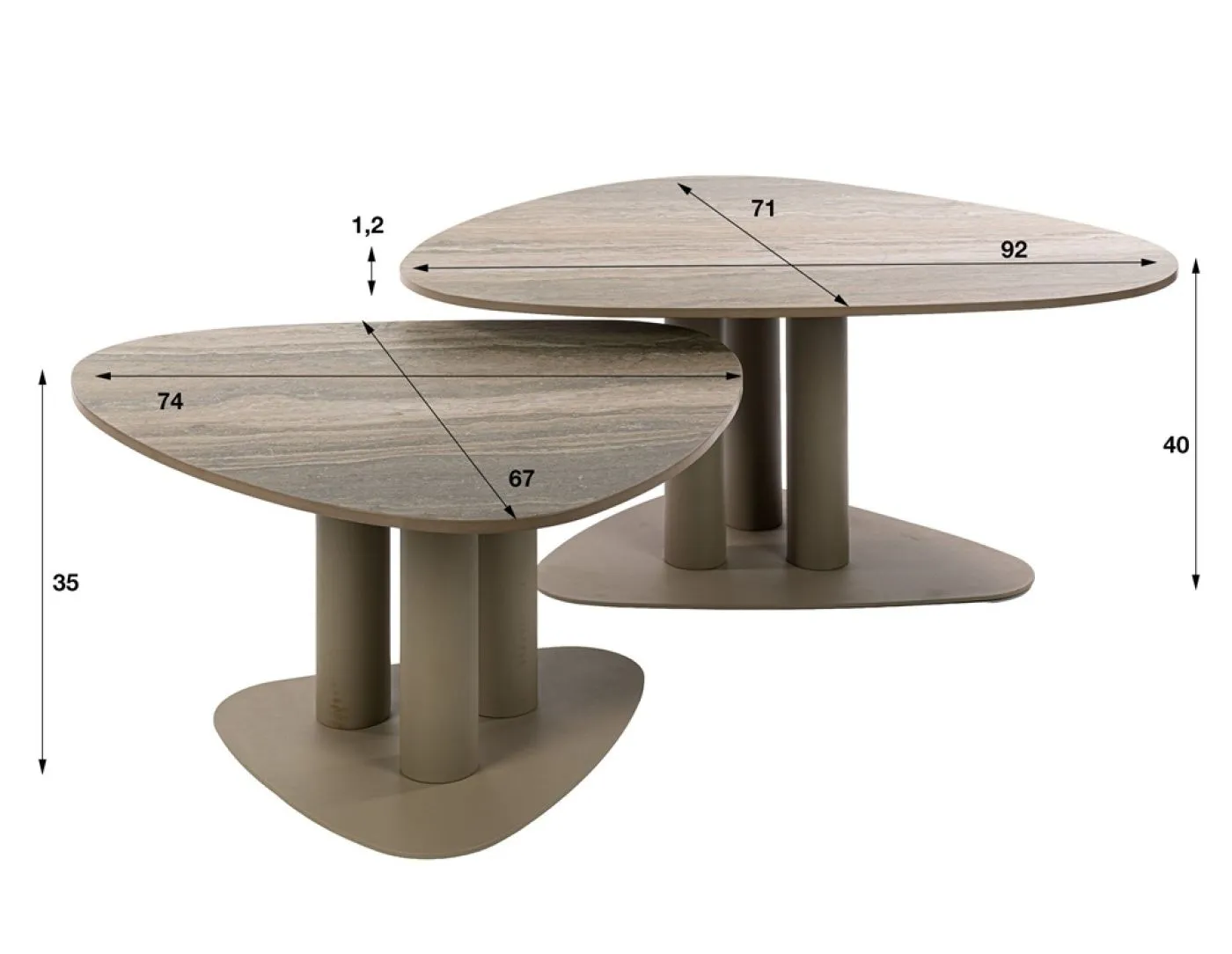 Couchtisch Set Hulpe 2-teilig – Ansicht 7