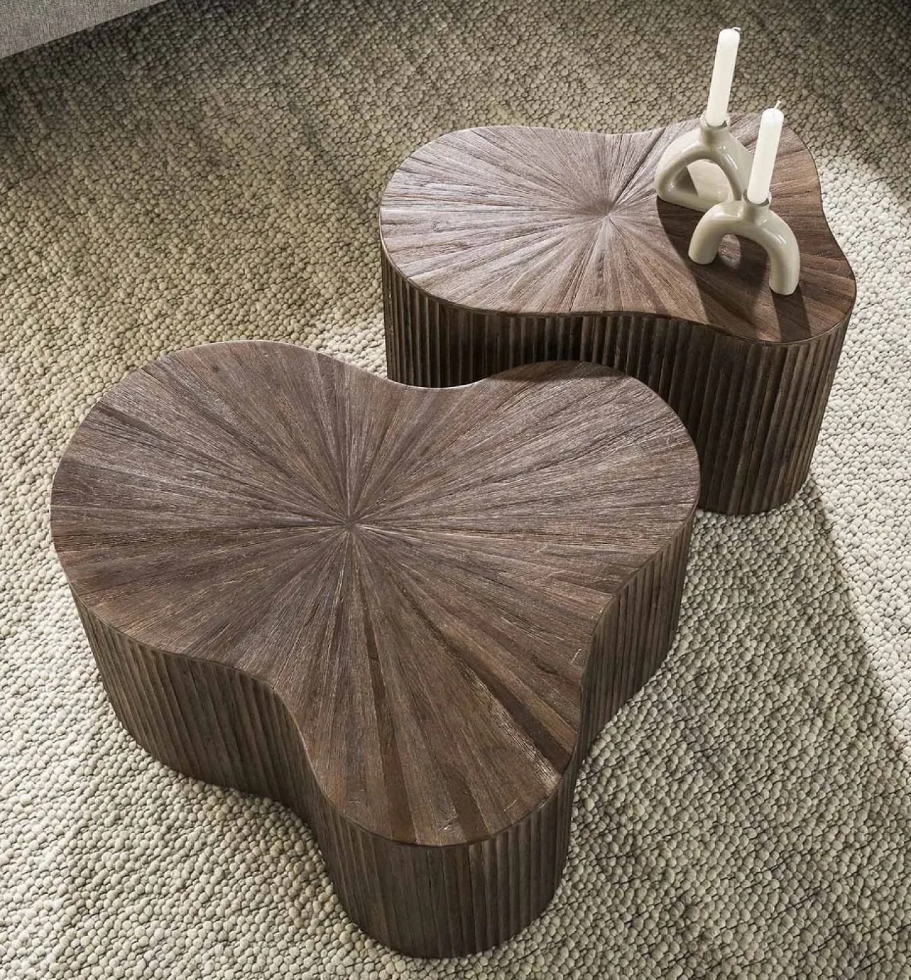 Couchtisch set Luck | 2-teilig | Teakholz massiv | Espresso