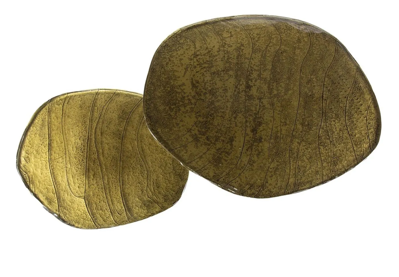 Couchtisch set Mira | 2-teilig | Glas | Antikgold