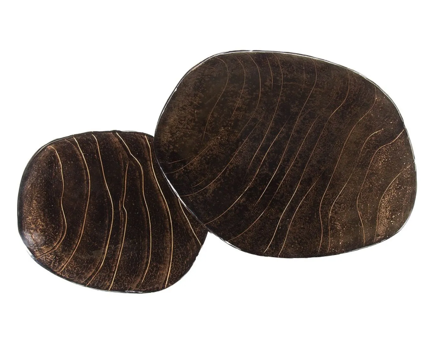 Couchtisch set Mira | 2-teilig | Glas | Antikkupfer