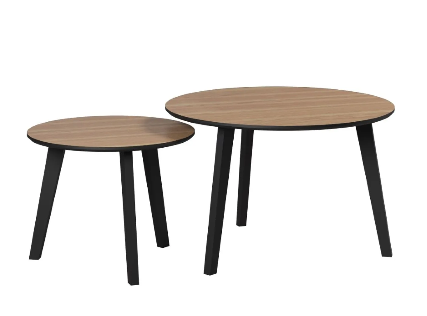 Couchtisch Set Ronin | Eiche / schwarz | 2-teilig