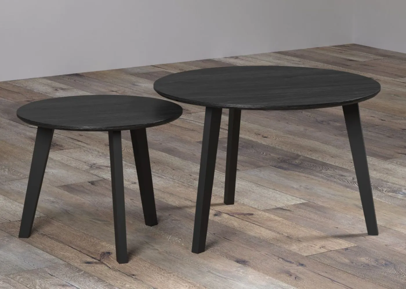 Couchtisch Set Ronin | Esche schwarz | 2-teilig