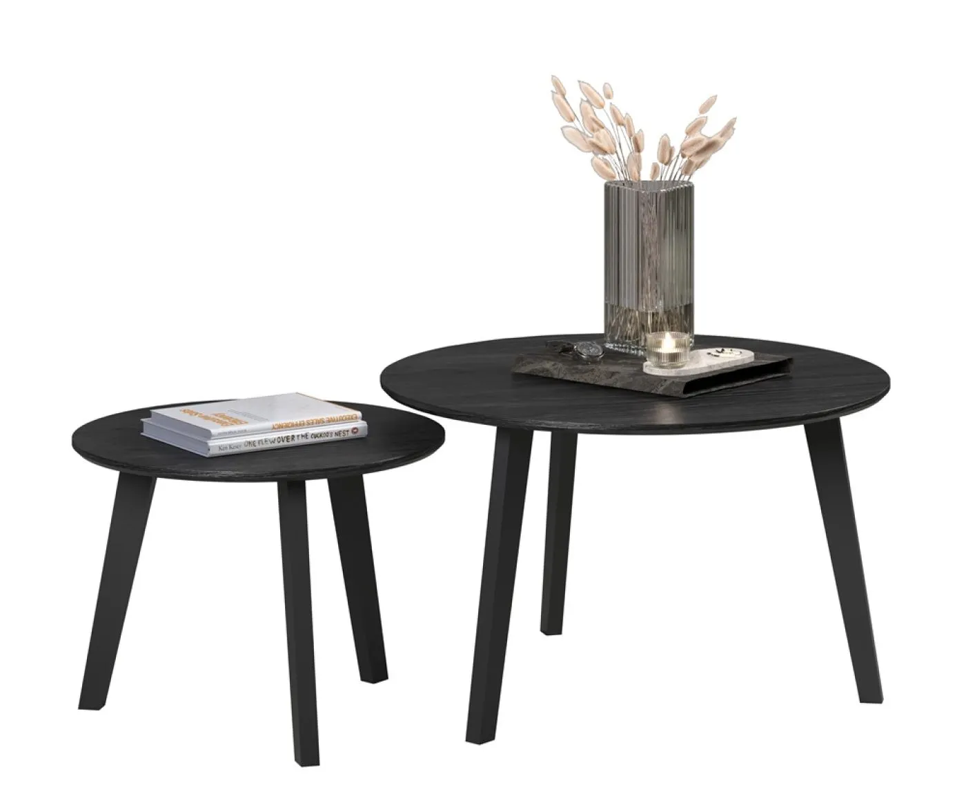 Couchtisch Set Ronin | Esche schwarz | 2-teilig