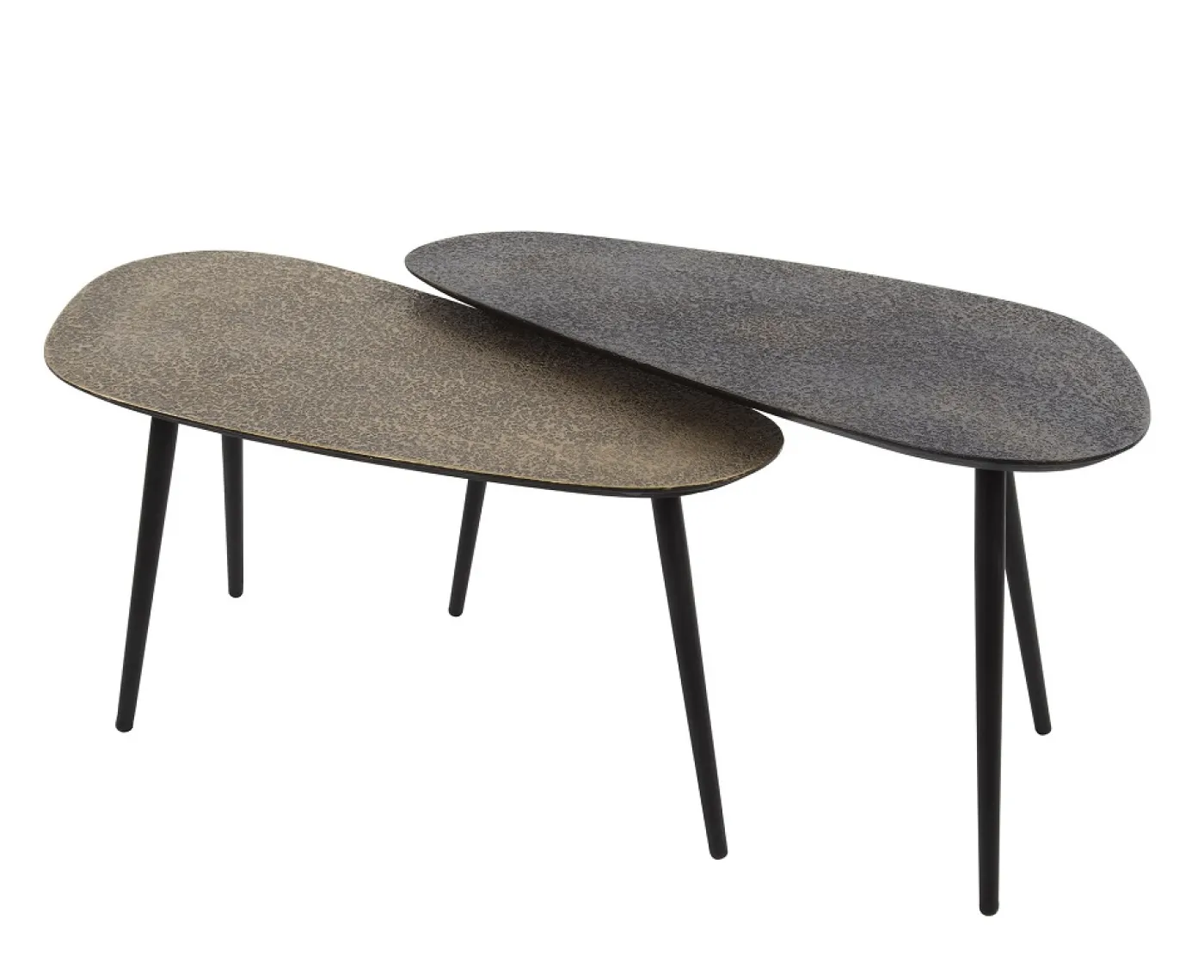 Couchtisch Set Sai | 2-teilig | Metall | metallic schwarz / gold