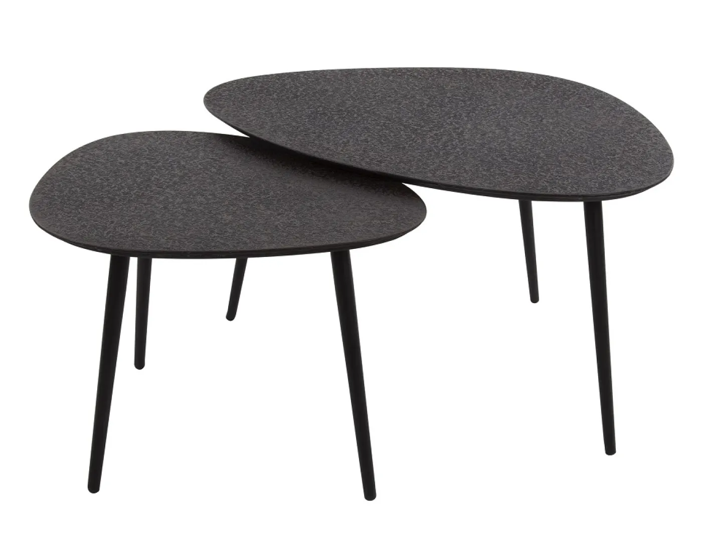 Couchtisch Set Sai dreieckig | 2-teilig | Metall | metallic schwarz