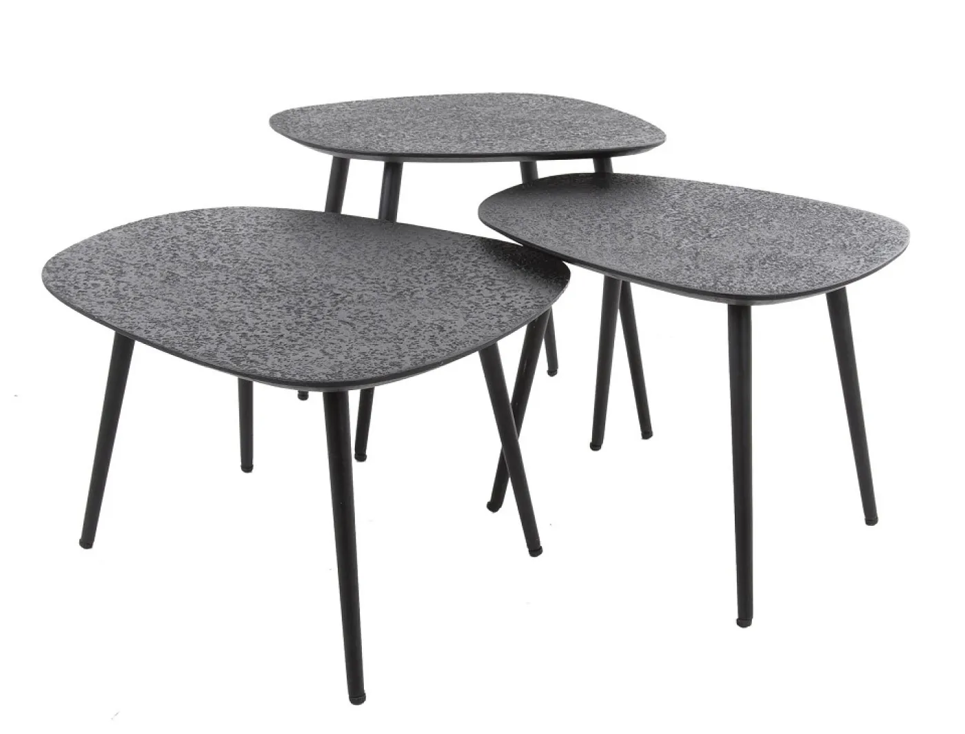 Couchtisch Set Sai viereckig | 3-teilig | Metall | metallic schwarz